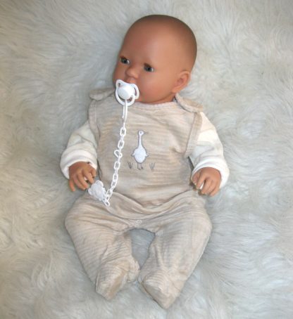 AD7a Levensechte Babypop softbody slaapogen kleding speen 52 cm - Afbeelding 4