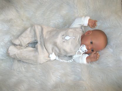 AD7a Levensechte Babypop softbody slaapogen kleding speen 52 cm - Afbeelding 20