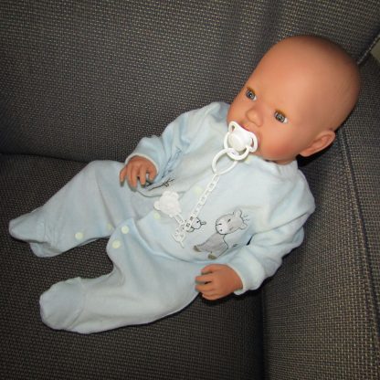 AD7e Levensechte Babypop soft body slaapogen in velours pakje met speen 52 cm - Afbeelding 7