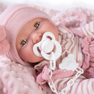 Antonio Juan babypop fullbody meisje met slaapogen kleding en speen 42 cm