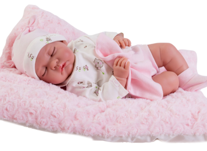 Antonio Juan pop babypop soft body slapend met kleding en kussen 42 cm - Afbeelding 3