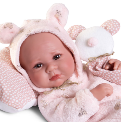 Antonio Juan levensechte babypop full body meisje bruine ogen in kleding 43 cm - Afbeelding 16