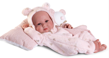 Antonio Juan levensechte babypop full body meisje bruine ogen in kleding 43 cm - Afbeelding 17