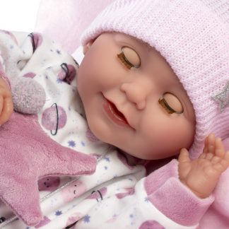 Llorens babypop soft body met geluid slaapogen kussen en speen 42 cm