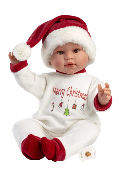 Llorens levensechte babypop softbody baby pop met geluid in Kerstkleding - Afbeelding 4