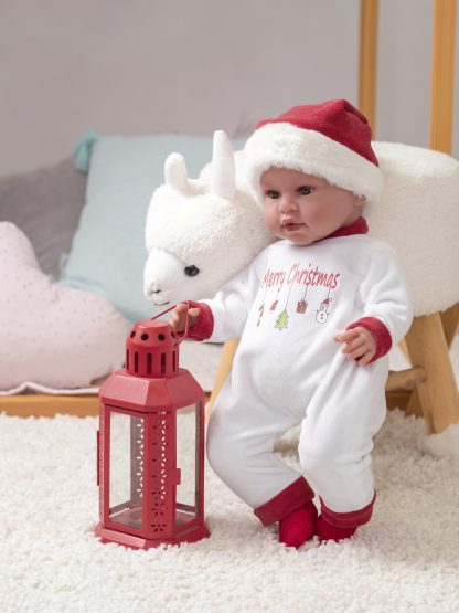 Llorens levensechte babypop softbody baby pop met geluid in Kerstkleding - Afbeelding 2