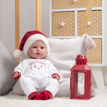 Llorens levensechte babypop softbody baby pop met geluid in Kerstkleding - Afbeelding 8