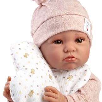 Llorens levensechte babypop Luna softbody bruine ogen met geluid en kleding 42cm
