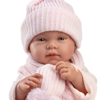 Llorens levensechte babypop full body meisje met kleding deken en speen 44 cm