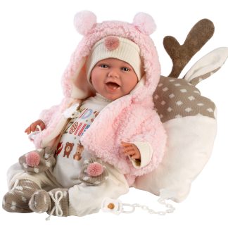 Llorens levensechte babypop soft body baby pop met geluid kleding kussen speen 42 cm