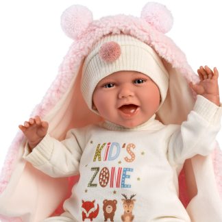 Llorens levensechte babypop soft body baby pop met geluid kleding kussen speen 42cm