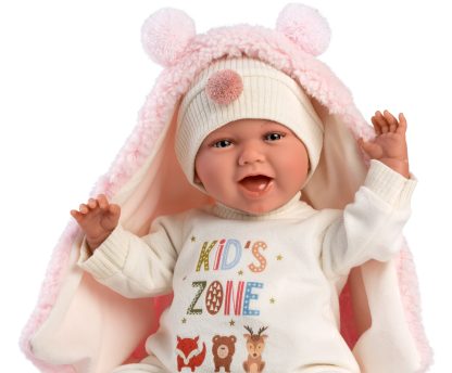 Llorens levensechte babypop soft body baby pop met geluid kleding kussen speen 42 cm - Afbeelding 3