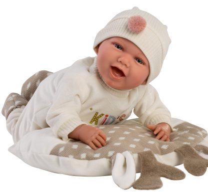Llorens levensechte babypop soft body baby pop met geluid kleding kussen speen 42 cm - Afbeelding 9