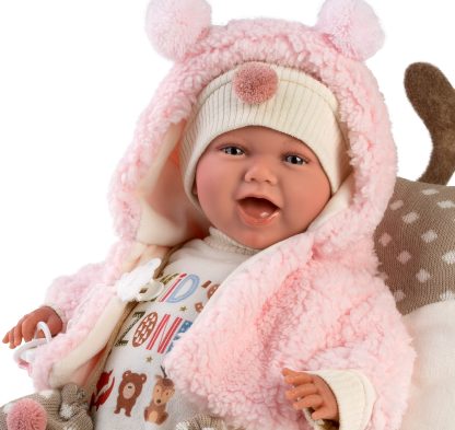 Llorens levensechte babypop soft body baby pop met geluid kleding kussen speen 42 cm - Afbeelding 2