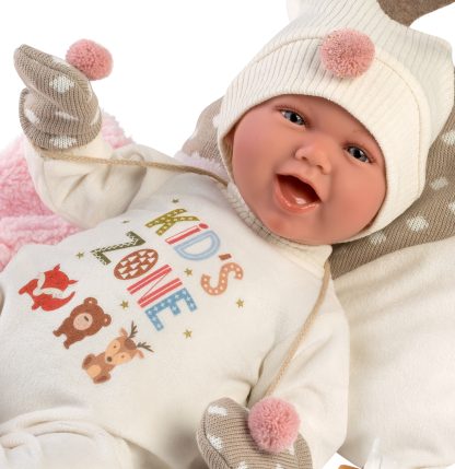 Llorens levensechte babypop soft body baby pop met geluid kleding kussen speen 42 cm - Afbeelding 6