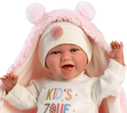 Llorens levensechte babypop soft body baby pop met geluid kleding kussen speen 42 cm - Afbeelding 5