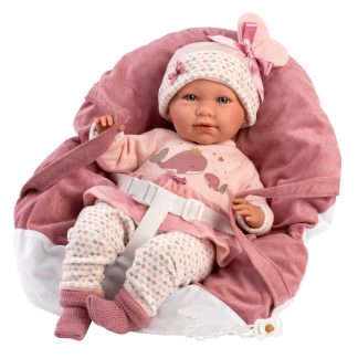 Llorens levensechte babypop softbody met geluid kleding draagzak en speen 42 cm