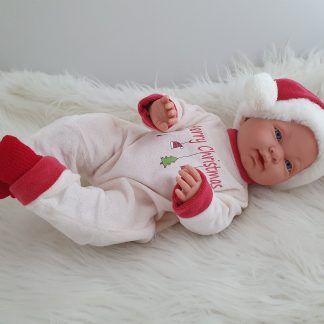 Llorens babypop fullbody jongen in Kerst kleding en speen 45cm