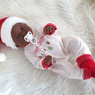 Llorens babypop fullbody meisje met Kerst kleding en speen 45cm