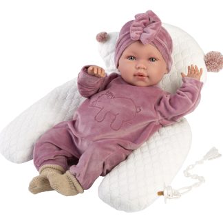 Llorens levensechte babypop soft body met geluid kleding kussen en speen 42 cm