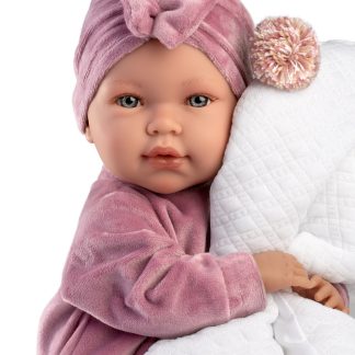 Llorens levensechte babypop softbody met geluid kleding kussen en speen 42cm