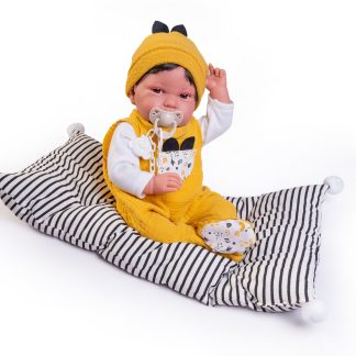 Antonio Juan pop babypop soft body bruin haar kleding en speen 42 cm