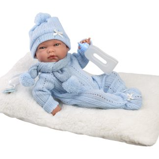 Llorens levensechte babypop full body jongen met kleding kussen en speen 40cm