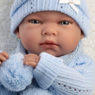 Llorens levensechte babypop full body jongen met kleding kussen en speen 40 cm