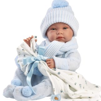 Llorens levensechte babypop full body jongen met kleding deken en speen 43 cm