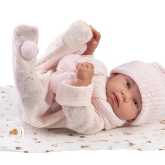 Llorens levensechte babypop fullbody meisje met kleding en speen 43cm