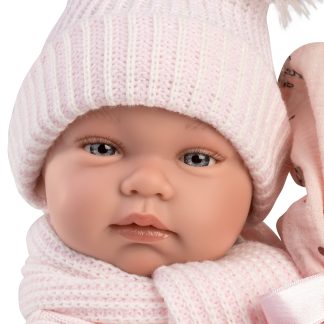 Llorens levensechte babypop full body meisje met kleding en speen 43cm