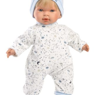 Llorens Poppenkleding 3 delig wit blauw Llorens voor pop 38 t/m 42 cm