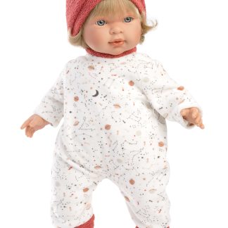Llorens Poppenkleding 3 delig wit koraal Llorens voor pop 38 cm t/m 42 cm