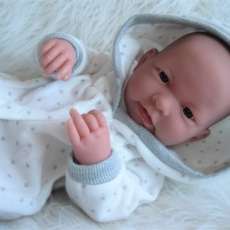 Berenguer babypop fullbody jongen bruine ogen kleding en speen 42 cm Laatste