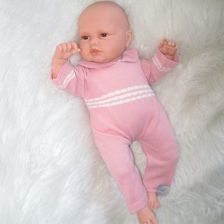 Poppenkleding By Astrup roze gebreid voor pop 42 t/m 46 cm