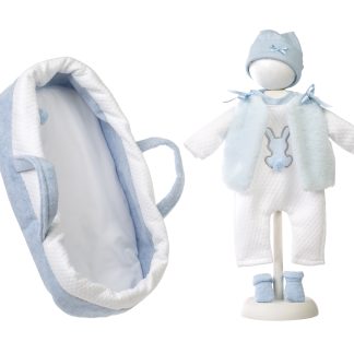 Llorens Poppenkleding 5 delig incl reiswieg Llorens voor pop 40 t/m 44 cm