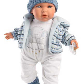 Llorens Poppenkleding 4 delig blauw wit Llorens voor pop 40 cm t/m 43 cm